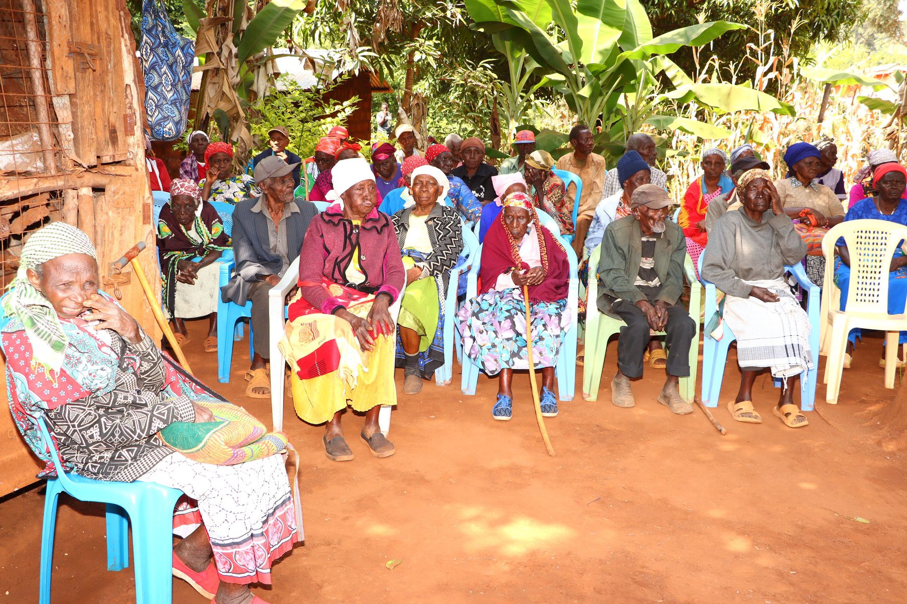 Elders gathered at a Kumbuka Wazee Initiative event in Murang'a